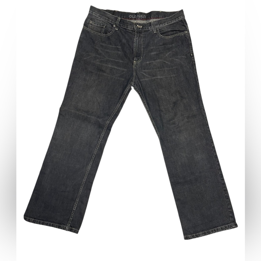 OLD NAVY BOOT-CUT RELAXED DENIM JEANS PANTS MENS COLOR GRAY SIZE 36W X 32L **